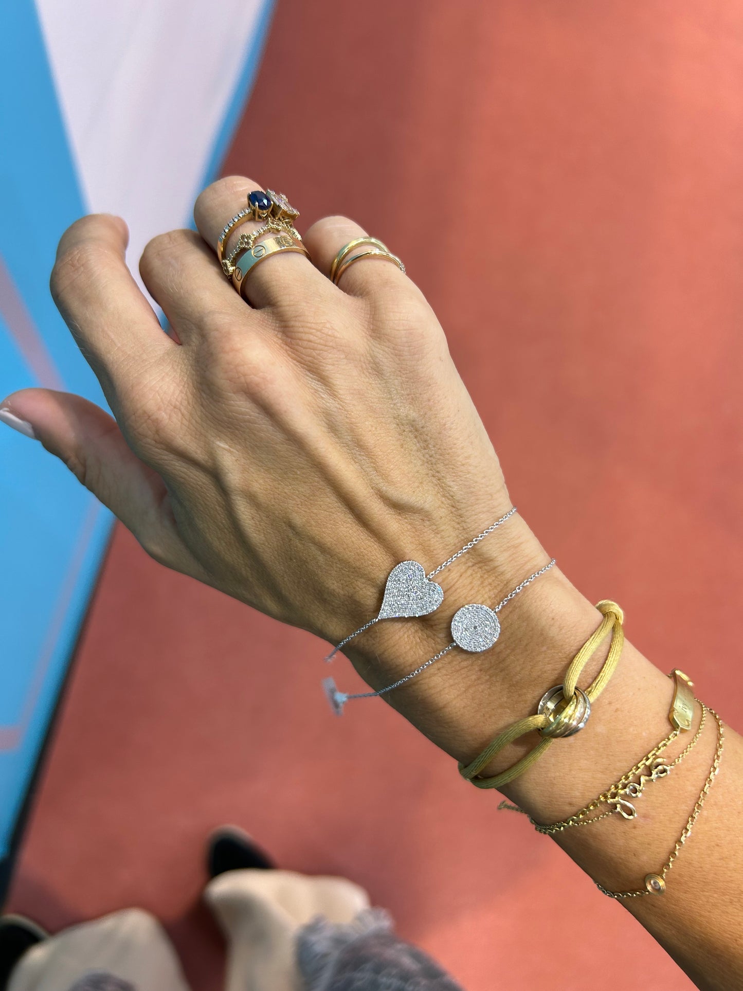 diamond love heart bracelet