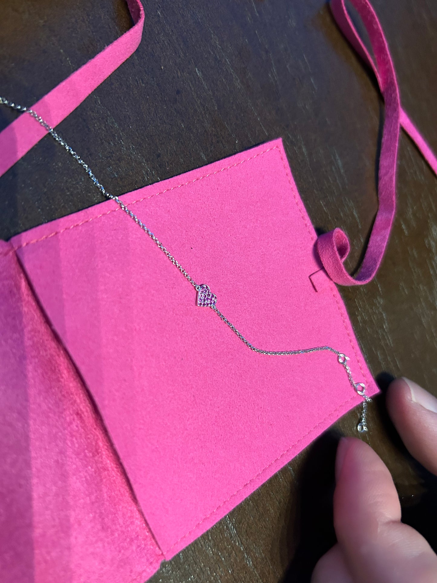 pink heart sapphire bracelet