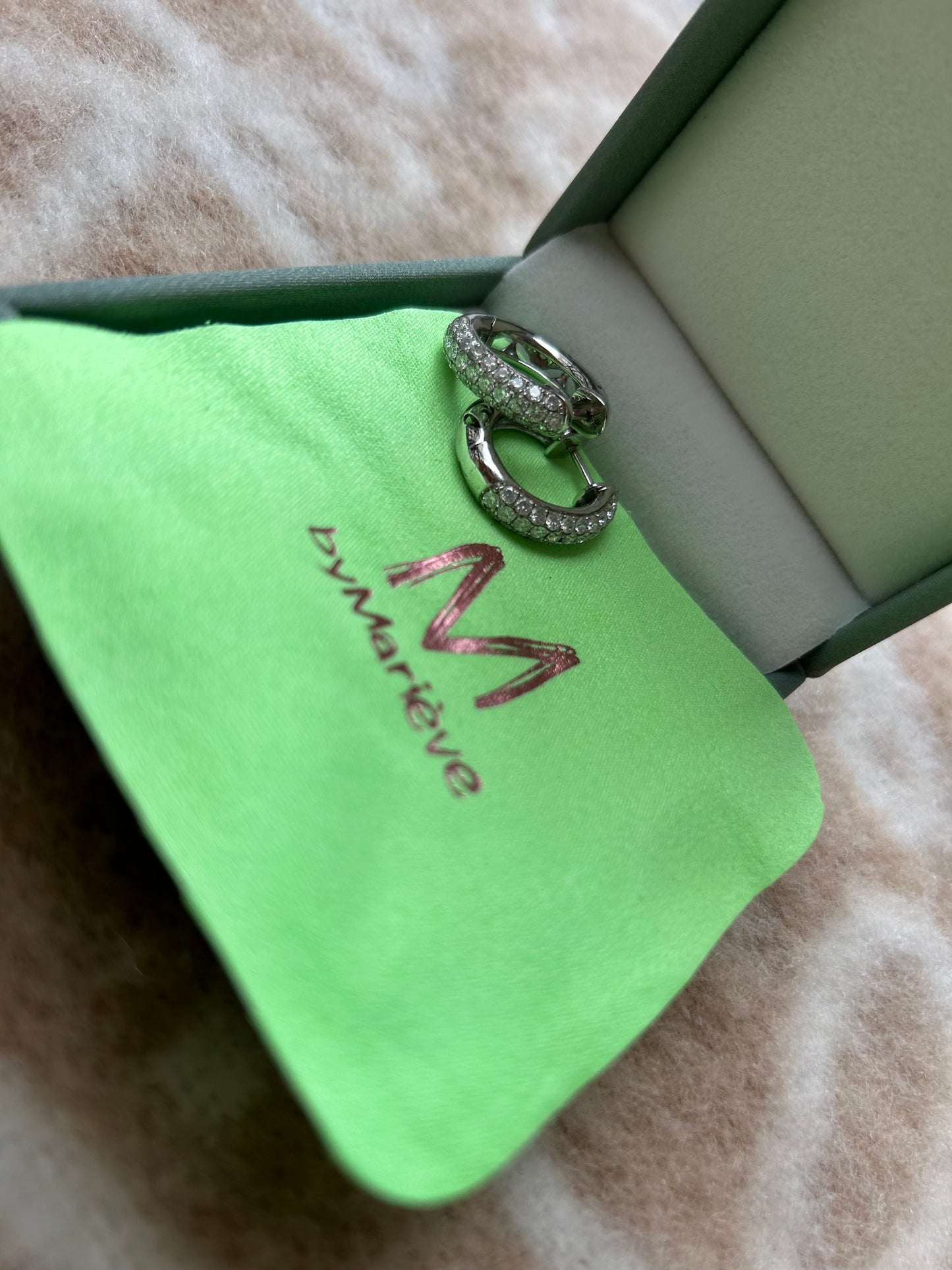 chunky diamond hoops earrings