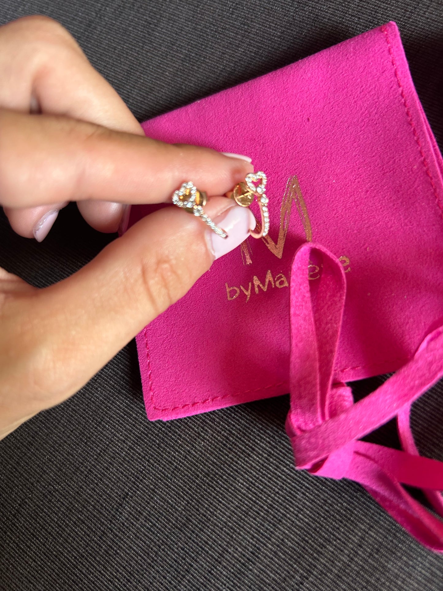 I heart you earring diamonds