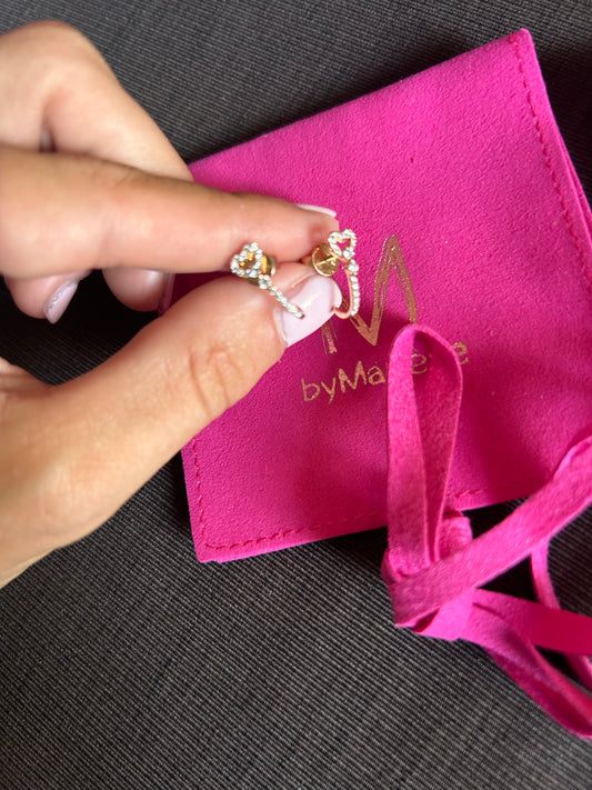 I heart you earring diamonds