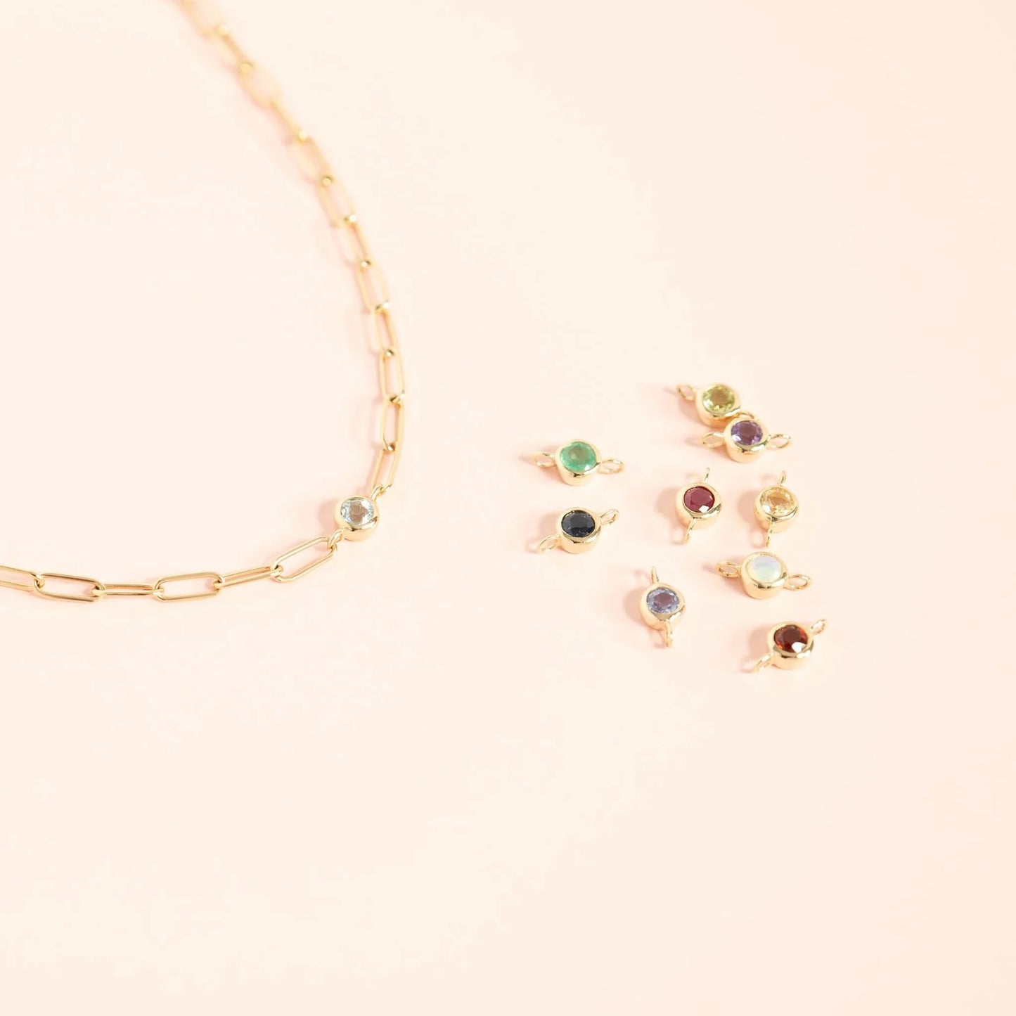 birth stone diamond gold