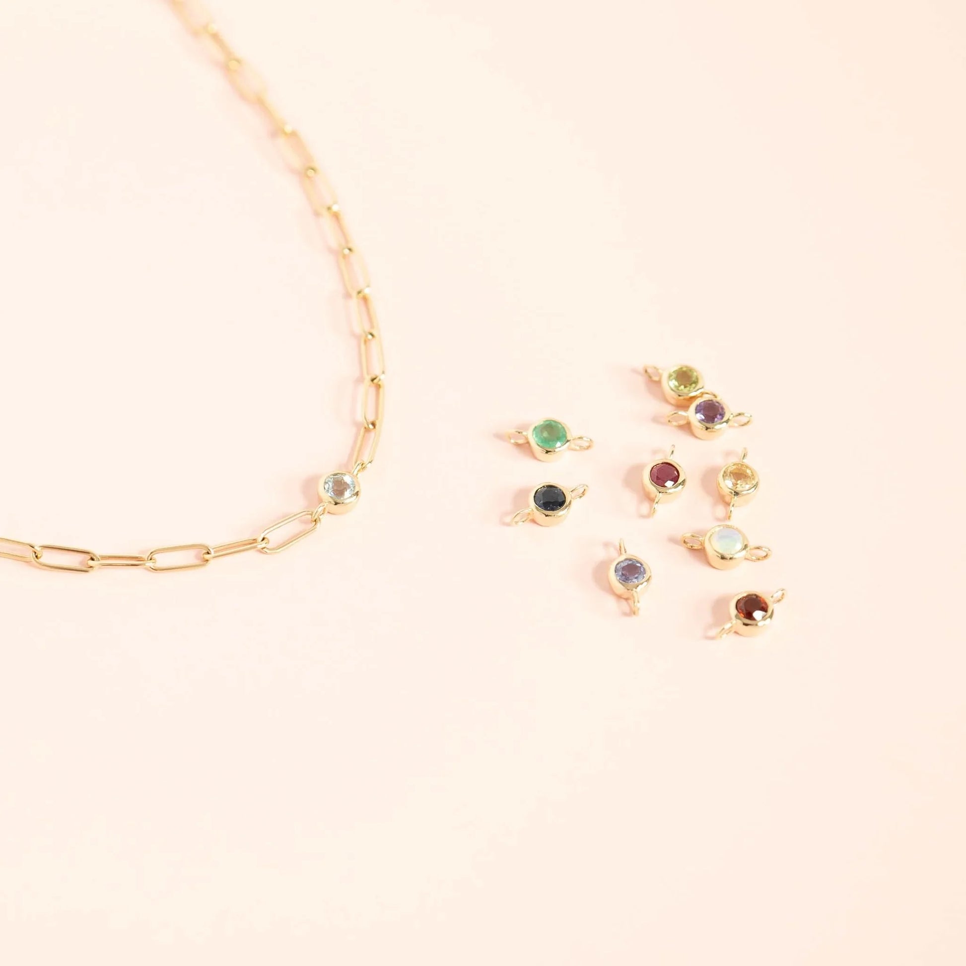 birth stone diamond gold