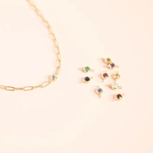 birth stone diamond gold