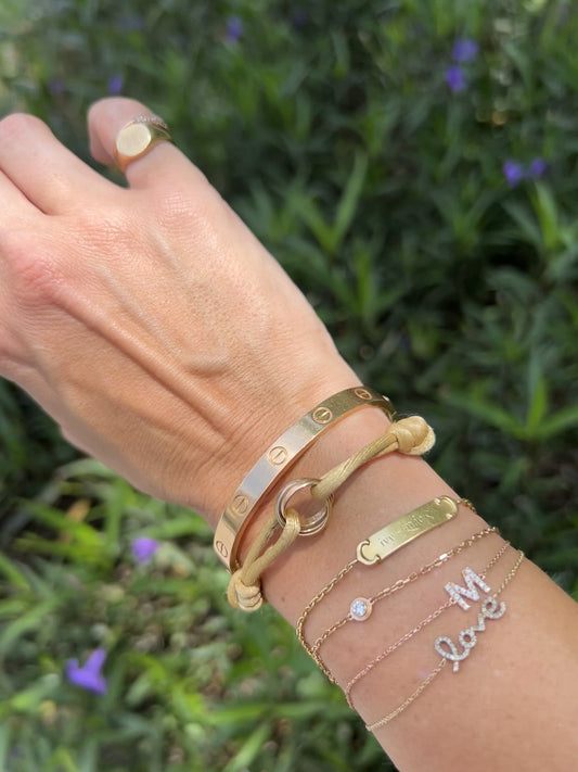 Initials bracelet with diamonds