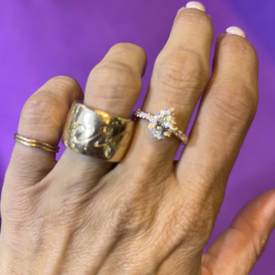 diamond pear shaped wedding birthday ring