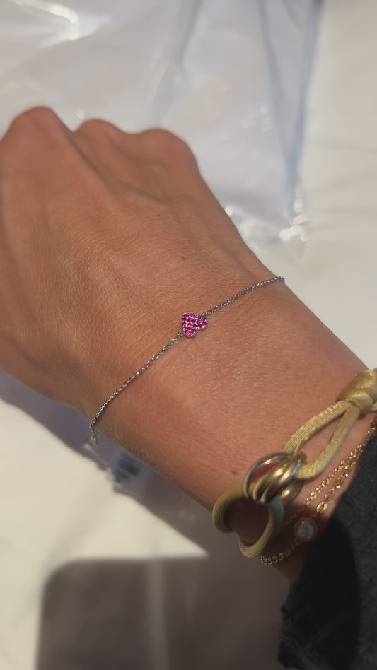 pink heart sapphire bracelet