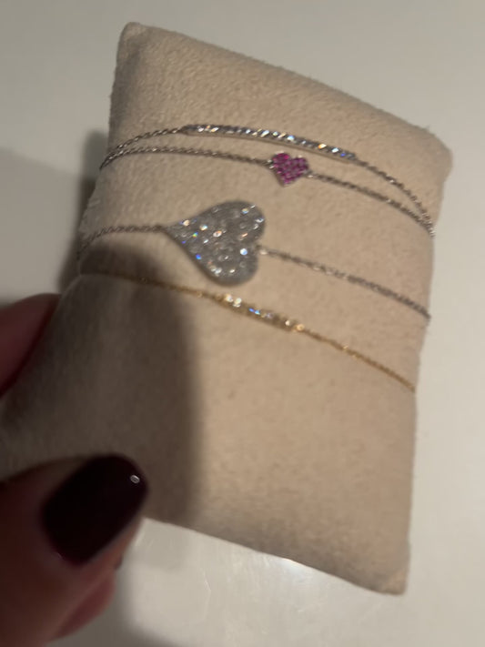 diamond love heart bracelet