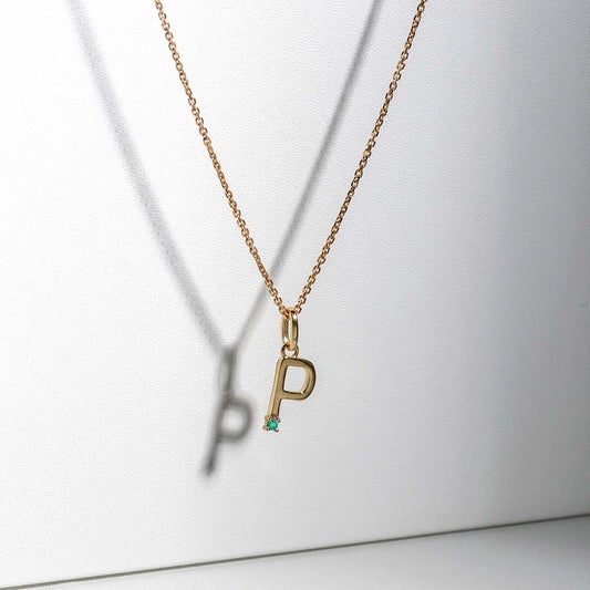 Initial pendants GEMSTONES