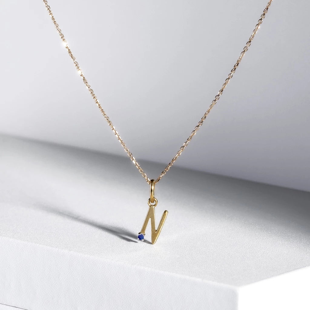 Initial pendants GEMSTONES