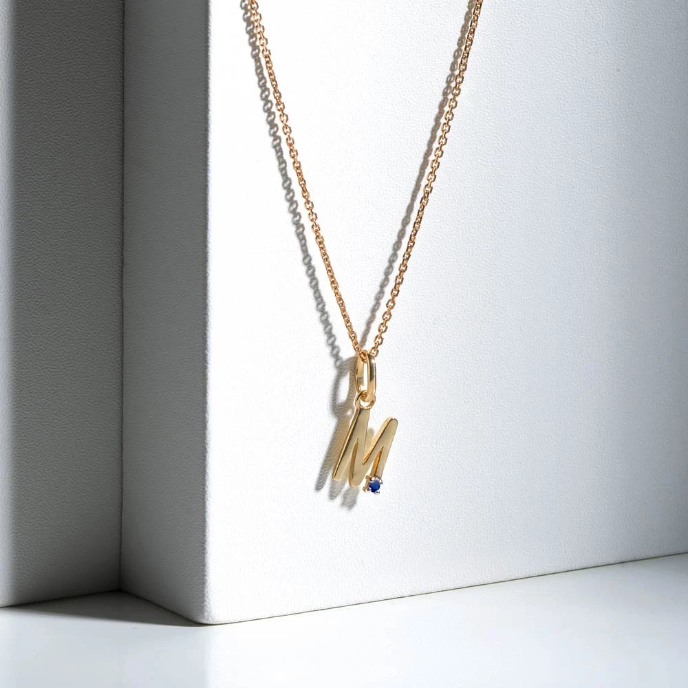 Initial pendants GEMSTONES