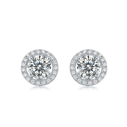 round stud diamond earring