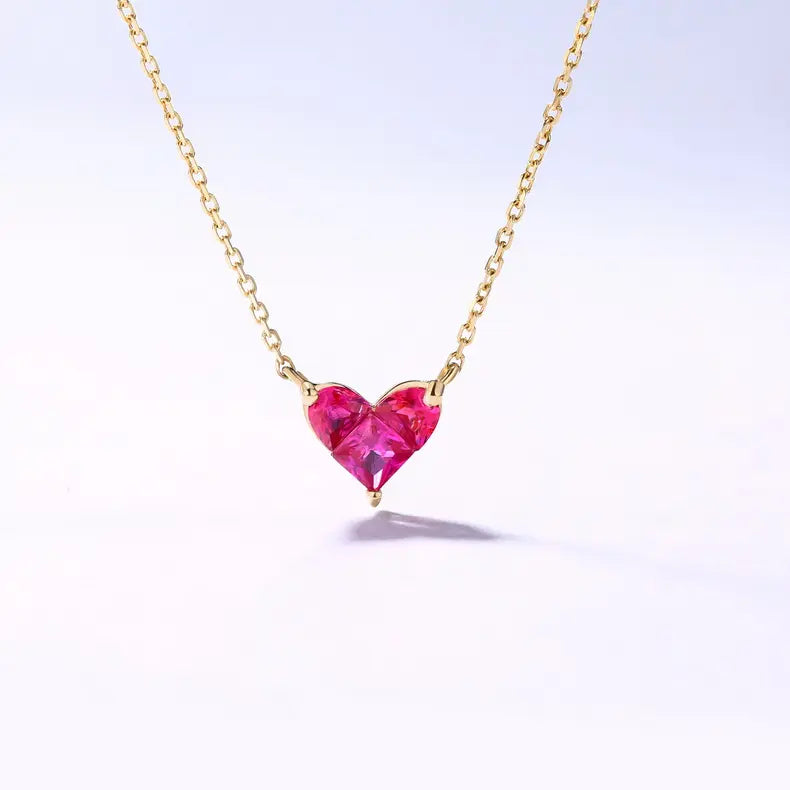 the language of love Ruby heart necklace