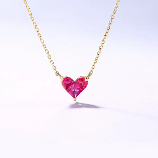 the language of love Ruby heart necklace