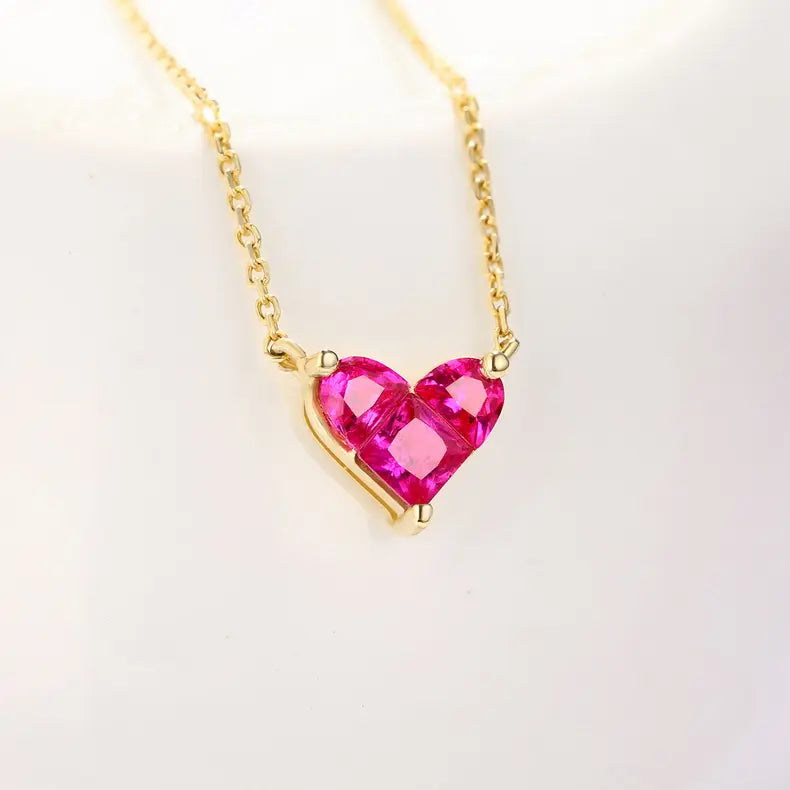 the language of love Ruby heart necklace