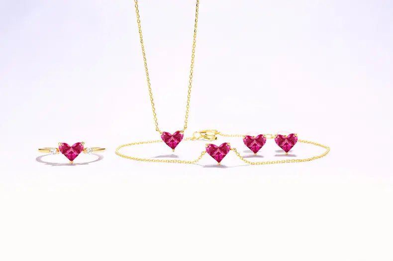 the language of love Ruby heart necklace