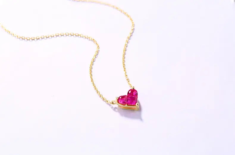 the language of love Ruby heart necklace